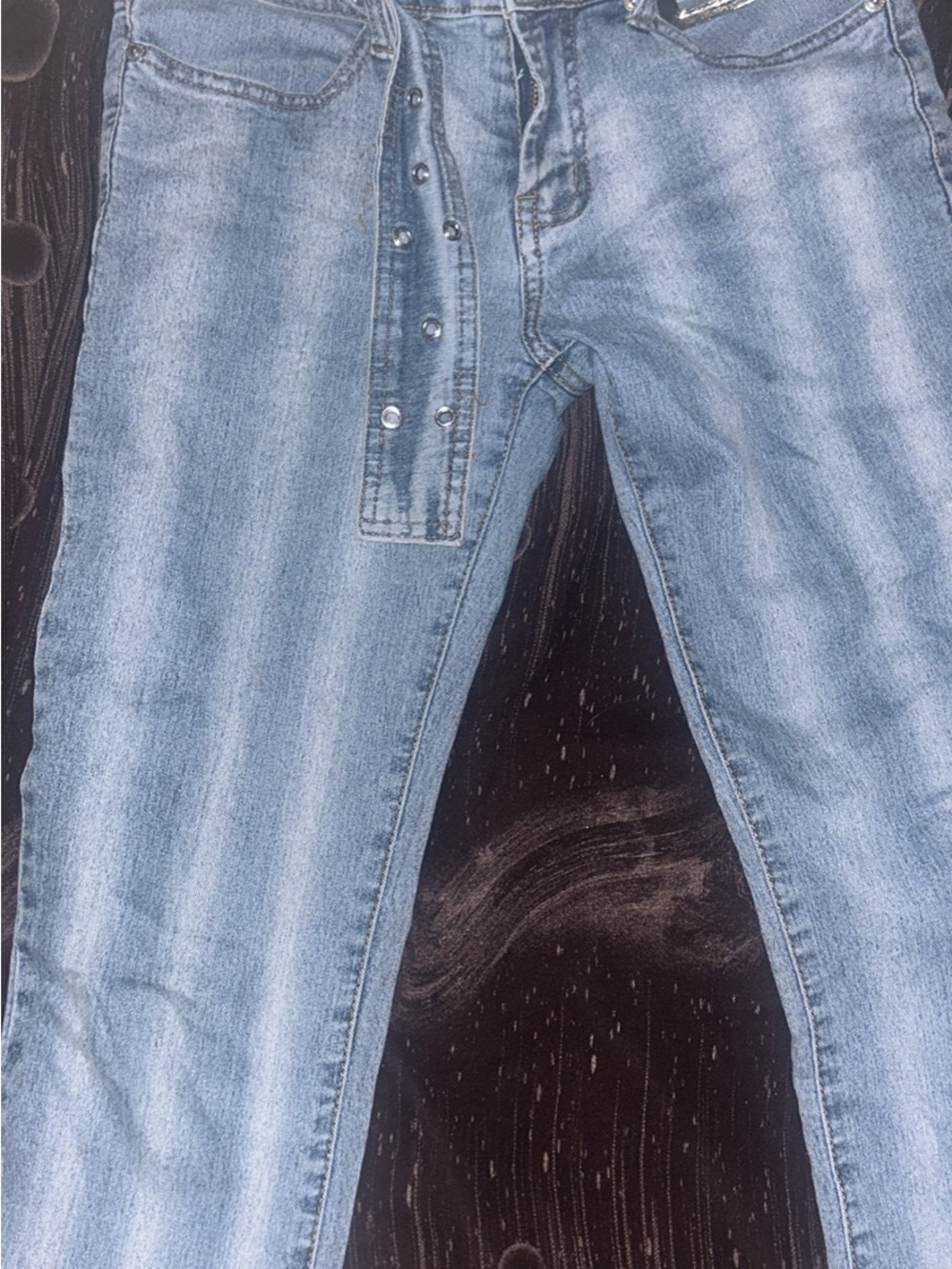 Light Blue Women’s Jeans with Button Fly